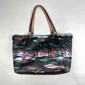 Coach Ava Tote Bag Landscape Print Coated Canvas RARE